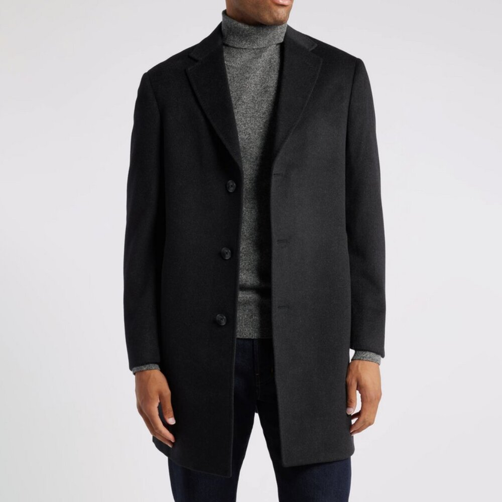 John W. Nordstrom Wool Cashmere Blend Overcoat 42R - 46R | Chest Size 46